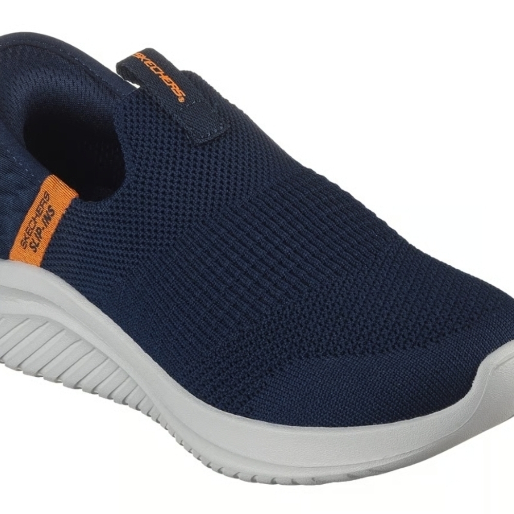 Skechers Kids Navy and Orange Slip-On Sneakers